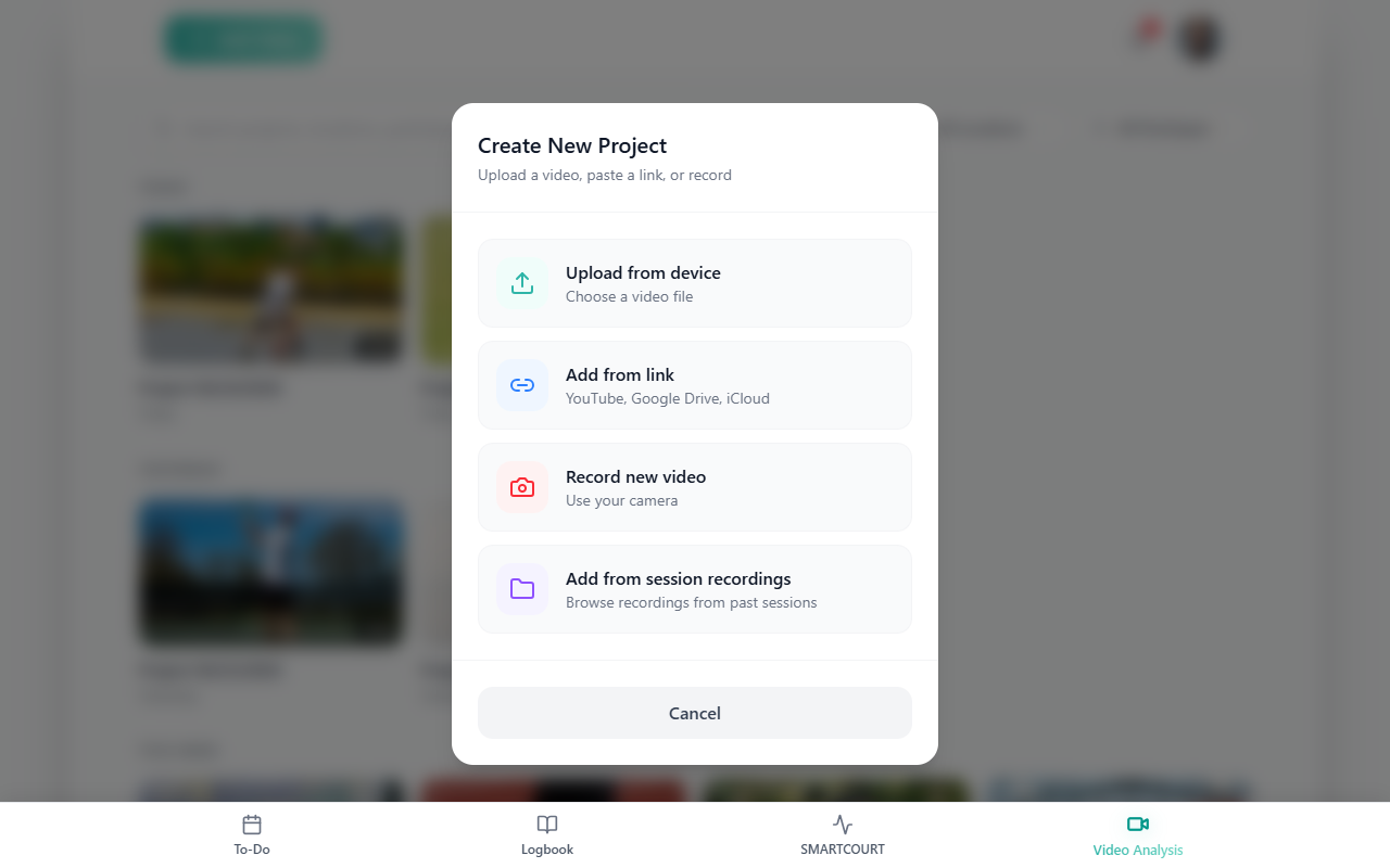 Create New Project modal